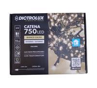 Luci led natalizie programmabili 750 led 15 metri bianco caldo per interno ester