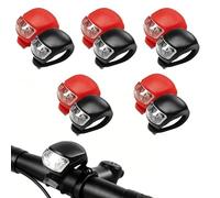 Luci Led Per Bicicletta di Sicurezza,10pcs Luce per Carrozzina in Silicone Anteriore e Posteriore Testa Ruota con 3 Modalità di Segnalazione Luci Bicicletta LED Installazione Universale(Nero,Rosso)