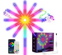 Luci LED per fuochi dartificio RGB LED Striscia luminosa con telecomando LED Firework, striscia luminosa con app effetto chasing Sync con musica per Natale, vacanze, sala giochi