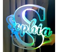 Luci LED Personalizzate Con Nome E Lettera, Luci Al Neon Con Iniziali Personalizzate, Luci Al Neon A Specchio In Acrilico, Decorazione Da Tavolo Per La Casa, Segni Luminosi Con Nome