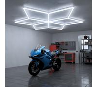 Luci Led Soffitto Poligonali Garage Lampada Esagonali Stella 6 Rombi 280w 6500K