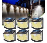 Luci LED Solare Esterno Giardino - 248 LED Luce Esterne con Pannello Solari con Sensore da Movimento 3 Modos 270° Illuminazione Lampada Solare da Esterni IP65 Impermeabile per Parete Garage 6 Pezzi