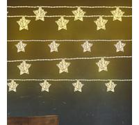 Luci Leuchtekette Lampada Decorativa Natale Batteria 50x LED Stelle Argento