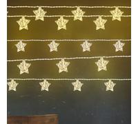 Luci Leuchtekette Lampada Decorativa Natale Batteria 50x LED Stelle Argento