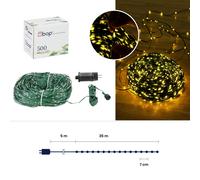 Luci MicroLed per Albero di Natale, Bianco caldo, Punto Luce da 4 mm, Cavo Verde [EEK: A]