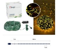 Luci MicroLed per Albero di Natale, Bianco caldo, Punto Luce da 4 mm, Cavo Verde [EEK: A]