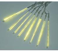 LUCI NATALE 288 LED EFFETTO PIOGGIA BIANCO CALDO 8 MT. PER INTERNI ED ESTERNI