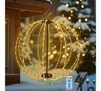 Luci Natale da Giardino Pieghevoli Diametro 30CM, Impermeabile Sfera a LED Luminosa di Natalizie con Telecomando, Generico Sfere da Giardino Illuminate, Luci Solari Esterno Giardino per Feste Decor