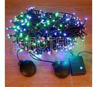 Luci Natale interni esterni 200 led 20mt 2 speaker bluetooth per smartphone IP44