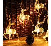 Luci Natalizie a Batteria con Renna a LED 10 luci a Corda a LED Decorazioni, Stringa a LED Arredamento camera da letto Luce fata da interni, Albero Di Natale Luci per Feste