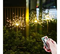 Luci natalizie energia solare Fuochi d'artificio fiore 80 Led con telecomando