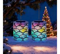 Luci Natalizie LED per Albero di Natale e Casa - Decorazione Luminosa per Interni ed Esterni, Lanterna da Esterno, Illuminazione Decorativa da Giardino 2 Pezzi- Settore