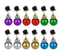 Luci natalizie per barba, 12 pezzi di palline di Natale per capelli, clip colorate per barba e capelli, ornamento natalizio per il viso per marito e uomo