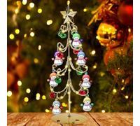 Luci natalizie personalizzate a forma di albero di neve di cristallo, nome della famiglia, da tavolo, in metallo, decorazione natalizia, regalo per donne, mogli, fidanzato, fidanzata, Natale (pupazzo