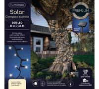 Luci Natalizie Solar 500 Led Bianco Caldo 8 Funzioni Effetto Scintillante 11 mt
