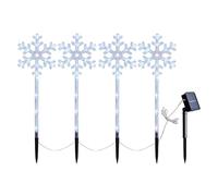 Luci natalizie solari all'aperto 4pcs a fiocrometro a led percorso natalizio luci per paletti impermeabili di lunga durata per il giardino da prato portico da giardino, esterno solare