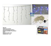 LUCI NATALIZIE TENDA LUMINOSA 6 MT. 300 LED EFFETTO CASCATA LUCE BIANCA - BLU [EEK: A++]