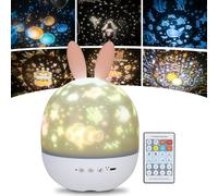 Luci Notte per Bambini, 360°Rotazione Musicale Luce Notturna Bambini Proiettore,