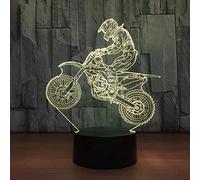 Luci notturne 3D Motocross, LED USB 7 Colori Lampada da Tavolo con sensore Lampada da Tavolo 3D Come Regali di Compleanno per Le Vacanze Dropship