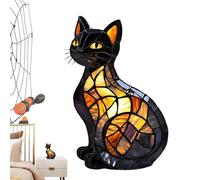 Luci notturne a forma di animale per bambini, lampada da scrivania a forma di gatto, luci LED a forma di statua di animale, in resina, spettrali, decorazioni di Halloween, per Natale, compleanno