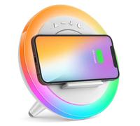 Luci notturne Altoparlante Bluetooth con Ricarica Wireless, 3 modalità dimmerabili, Miglior Regalo di Compleanno, Ragazzi, Ragazze, Padri e Madri, Bianco
