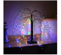 Luci notturne artificiali a LED, a forma di albero di salice di Halloween, USB e a batteria, rami regolabili, luce d'atmosfera per Halloween, decorazione da tavolo (nero, colorato)