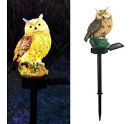 Luci notturne solari a forma di gufo per giardino, impermeabili, decorazione con occhi saggi, luci in resina per vialetti per cortile, prato e decorazioni esterne