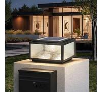 Luci Pali Solari Motivo Ad Acqua Lampade Colonna Lanterne LED Esterni Impermeabili Illuminazione Vialetti Paesaggistici Alimentat Energia Solare Cappucci Recinzioni Lanterne Cancelli Cassette Postali