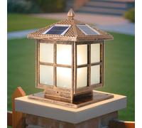 Luci Palo Solare Con Telecomando Moderne Lampade Colonna LED Per Esterni Luci Esterno Impermeabili Per Vialetti Lanterne Energia Solare Recinzioni Cancelli Giardino Cassette Postali Montaggio Su Molo