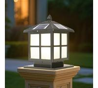 Luci Palo Solare Con Telecomando Moderne Lampade Colonna LED Per Esterni Luci Esterno Impermeabili Per Vialetti Lanterne Energia Solare Recinzioni Cancelli Giardino Cassette Postali Montaggio Su Molo