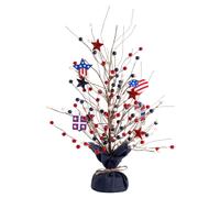 Luci patriottiche per l'albero di Natale, albero di betulla artificiale illuminato per il Giorno dell'Indipendenza, decorazione a batteria c