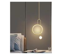 Luci Pendenti ad Anello in Acrilico a LED con Tubo Metallico Rotondo per Sala da Pranzo, Cucina, Hotel, Camera da Letto, Lampada a Sospensione, Decorazione per Interni, (Gold)