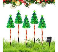 Luci Per Albero Di Natale E Sentiero - Illuminato Impermeabile Ad Energia Solare,Luce Da Picchetto Per Decorazioni Natalizie | Per Giardino Sentiero Ingresso Patio Prato Ponte Marciapiede