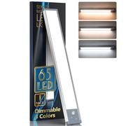 Luci per Armadio Senza Fili Regolabile 65LED,Led Armadio Sensore Movimento 33.5CM - Ricaricabile USB-C 2500mAh Luce Led Sottopensile Per Cucina Scale Sottopensile Corridoio, 3 Temperature di Colore