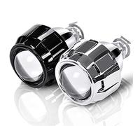 Luci Per Auto Con Occhi Di Angelo 2 pz 2,5 pollici Universal BI Xenon HID proiettore Lente Argento Black Shroud H1 Xenon LED Lampadina H4 H7 H7 Faro dell'automobile del motociclo