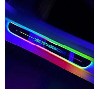 Luci per battitacco auto a LED con logo e text personalizzati, Luci di benvenuto per auto personalizzabili, Luci per pedali con rilevamento automatico wireless per tutte le auto