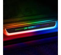 Luci per battitacco auto a LED con logo e text personalizzati, Luci di benvenuto per auto personalizzabili, Luci per pedali con rilevamento automatico wireless per tutte le auto, Regali per uomo