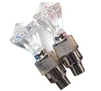 Luci Per Bicicletta 2 pezzi/set luce ruota bici tappo valvola pneumatico lampada al neon impermeabile tappo valvola ruota pneumatico flash luci di avvertimento pratiche bicicletta(GemsColorful)