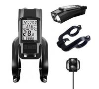 Luci per bicicletta con tachimetro e contachilometri, ricaricabile tramite USB, impermeabile, 4 modalità, 3 suoni, super luminose
