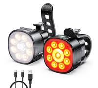 LUCI PER BICICLETTA LED RICARICABILI - 8+7 MODALITÀ, IMPERMEABILI IP65, LUCE BIC