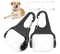 Luci per cani per passeggiate notturne, clip on USB ricaricabile collare luce per cani, 3 modalità di luce, luce notturna impermeabile IP65, luce di sicurezza a LED per corsa, campeggio, arrampicata,