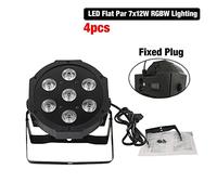 Luci per DJ per Feste, 2/4 pezzi 7x1 LED 8W RGBWA + UV Piatto luce par mobile ultra-ventola silenziosa Famiglia festa di compleanno Teatro Wedding Stage Lighting(4pcs 7x12W)