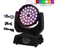 Luci per DJ per Feste, LED 36x18W Zoom LED RGBWA+UV Moving Head Zoom Wash DJ Light Render 6 Color In Hall Stage Disco Bar Night Club(Warm Yellow)