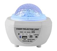 Luci per DJ per Feste, PORTATO Starry Sky Projection Light Bluetooth Dream Sogno Water Pattern Lamp Lampada Carica Stage Lighting(White)