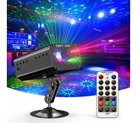 Luci per feste DJ Disco, luci stroboscopiche per palcoscenico, proiettore di luci laser con controllo sonoro, con telecomando e cavo di alimentazione USB, per feste, bar, compleanni, matrimoni, eventi