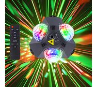 Luci per feste Luce da discoteca a 3 teste con proiezione di modelli e controllo del suono con telecomando Luce di sfondo colorata Rgb Illuminazione da palcoscenico adatta per feste di ballo al