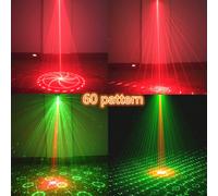 Luci per feste, luci per DJ e discoteca, proiettore a motivi laser, alimentato tramite USB, con telecomando e attivazione sonora, portatile, adatto per decorazioni per feste in casa, celebrazioni sul 
