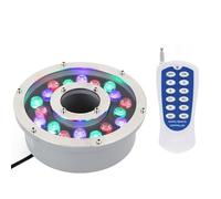 Luci Per Fontane - Faretti Per Piscina, Luce LED Per Fontana RGB Sommergibile 12/24V, Lampada LED Subacquea Impermeabile IP68 Per Piscina, Illuminazione Per Laghetto Con Foro Centrale Ad Anello(9W(12V