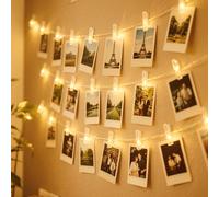Luci per Foto, 12M Lucine LED Decorative per Camere Filo Con Mollette 60 Clip, L