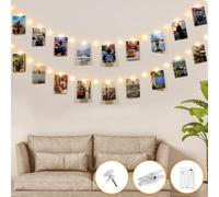 Luci Per Foto 5M 50LED Decorative Per Camere Filo Con Mollette 30 Clip Appendi